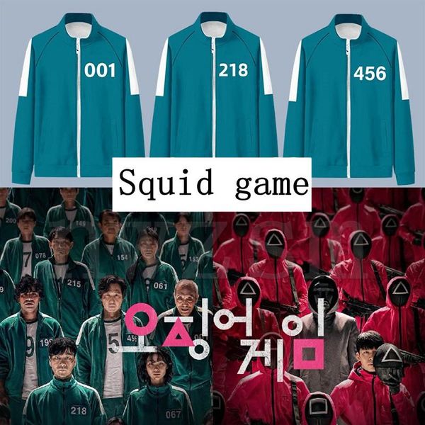 men's hoodies & sweatshirts korean squid game men jacket streetwear harajuku male zipper baseball jackets li zhengjae sportswear 456 21, Black
men's hoodies & sweatshirts korean squid game men jacket streetwear harajuku male zipper baseball jackets li zhengjae sportswear 456 21, Black