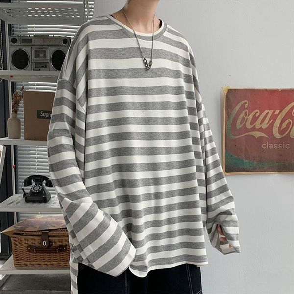 t-shirt men's 2021 spring large size long sleeve with thick stripe slits coat leisure comfortable college arrivals t-shirts, White;black
t-shirt men's 2021 spring large size long sleeve with thick stripe slits coat leisure comfortable college arrivals t-shirts, White;black