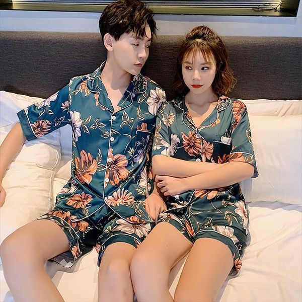 fashion lover pajamas set women sleepwear summer silk stain pijama men short sleeve 2pcs suit pyjama couple home clothes, Black;red
fashion lover pajamas set women sleepwear summer silk stain pijama men short sleeve 2pcs suit pyjama couple home clothes, Black;red