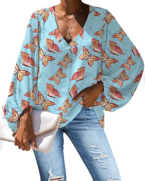 women's blouses & shirts large size 2021 women blouse and cute butterfly pattern casual loose long sleeve shirt v-neck female plus clo, White
women's blouses & shirts large size 2021 women blouse and cute butterfly pattern casual loose long sleeve shirt v-neck female plus clo, White
