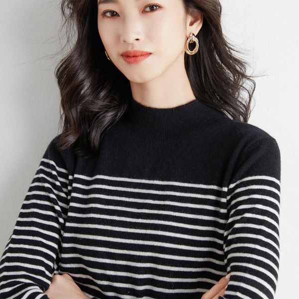 women's sweaters 2021 early autumn loose-fitting foreign-style jacquard base sweater all-match clothing, White;black
women's sweaters 2021 early autumn loose-fitting foreign-style jacquard base sweater all-match clothing, White;black