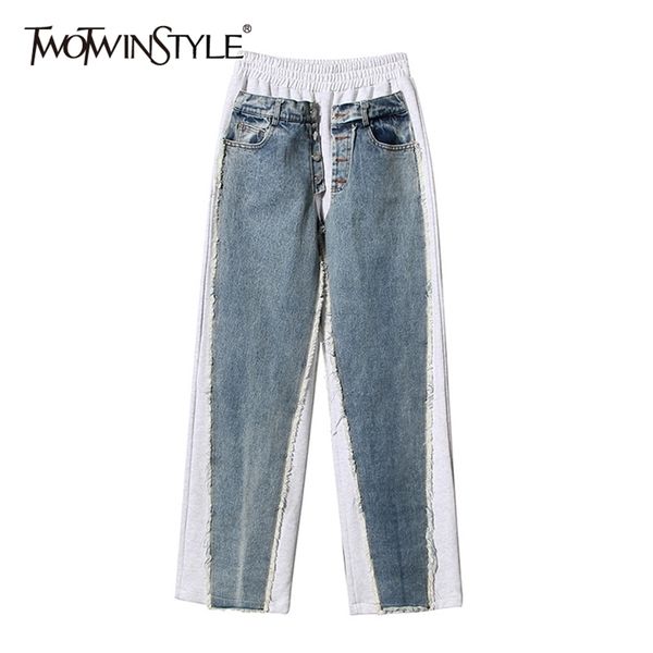 patchwork denim wide leg pants for women high waist hit color casual loose jeans female fashion clothing 210521, Blue
patchwork denim wide leg pants for women high waist hit color casual loose jeans female fashion clothing 210521, Blue
