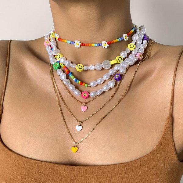 chains 2021 trendy heart-shaped pearl necklaces for women fashion multi layer chain beads necklace women's high jewelry choker set gift, Silver
chains 2021 trendy heart-shaped pearl necklaces for women fashion multi layer chain beads necklace women's high jewelry choker set gift, Silver