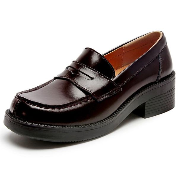 dress shoes genueal leather women's female japanese students square toe jk girl retro forest loafers uniform, Black
dress shoes genueal leather women's female japanese students square toe jk girl retro forest loafers uniform, Black