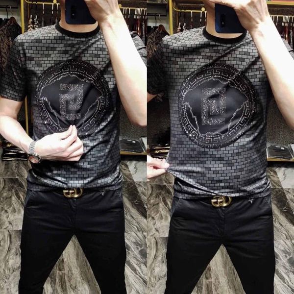 men's t-shirts 2021 short sleeve t-shirt ice silk drill half fashion handsome summer clothes, White;black
men's t-shirts 2021 short sleeve t-shirt ice silk drill half fashion handsome summer clothes, White;black