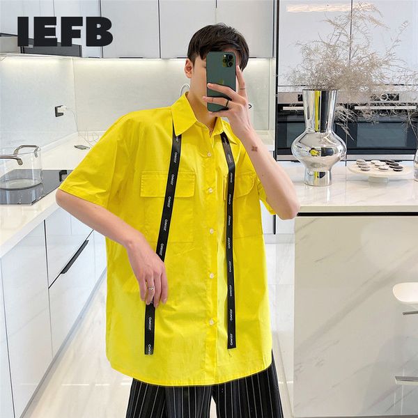 iefb korean casual half sleeve shirt men's fashion ribbon loose short sleeve fashion summer clothing 9y6752 210524, White;black
iefb korean casual half sleeve shirt men's fashion ribbon loose short sleeve fashion summer clothing 9y6752 210524, White;black