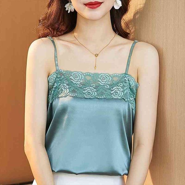 lady bottoming camisole summer lace patchwork satin color slim sling casual women sleeveless plus size tank top, White
lady bottoming camisole summer lace patchwork satin color slim sling casual women sleeveless plus size tank top, White