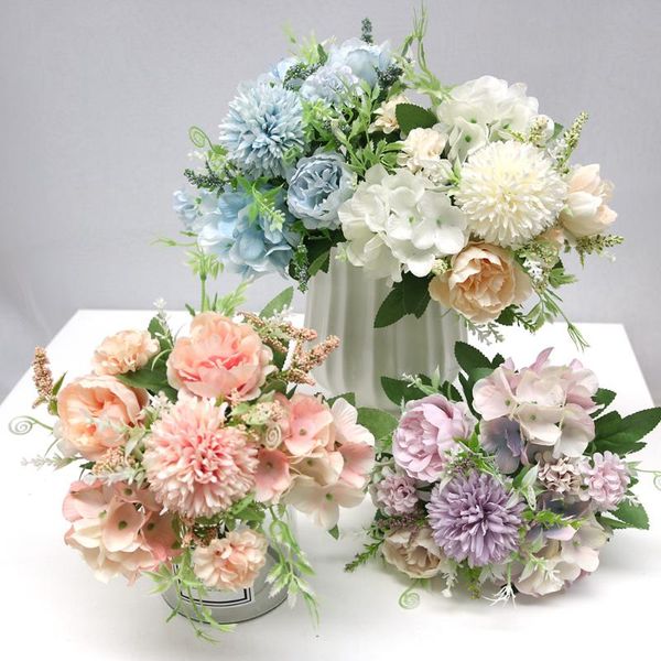 decorative flowers & wreaths 9 heads 1 piece mixed flower beautiful peony artificial hydrangea silk fake bouquet for home wedding decoration
decorative flowers & wreaths 9 heads 1 piece mixed flower beautiful peony artificial hydrangea silk fake bouquet for home wedding decoration