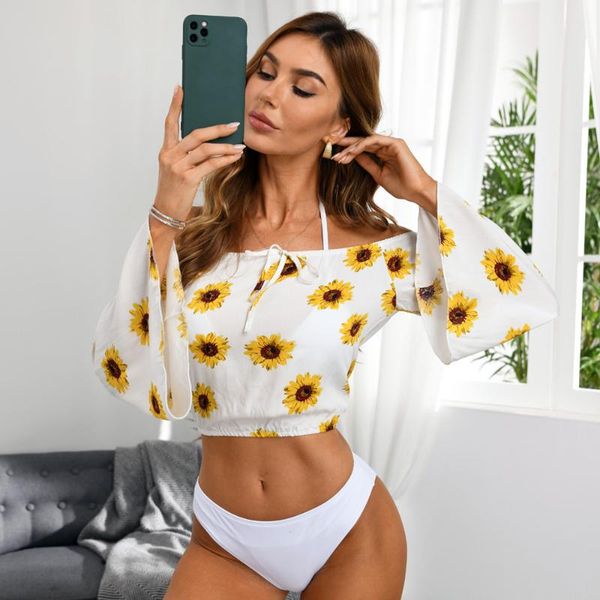 modern sunflower crop female long sleeve t-shirt women's blouses and shirts for ladies vinatge slash neck lace up, White
modern sunflower crop female long sleeve t-shirt women's blouses and shirts for ladies vinatge slash neck lace up, White