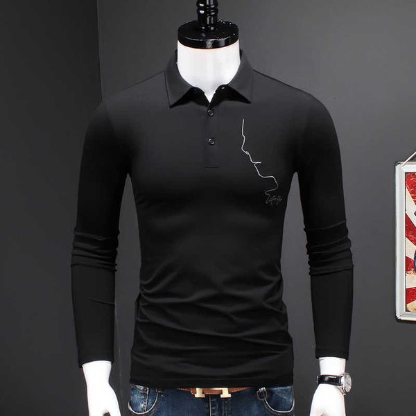 men's polos long-sleeve polo shirt embroidered black mercerized cotton autumn clothing male fashion t9nq, White;black
men's polos long-sleeve polo shirt embroidered black mercerized cotton autumn clothing male fashion t9nq, White;black