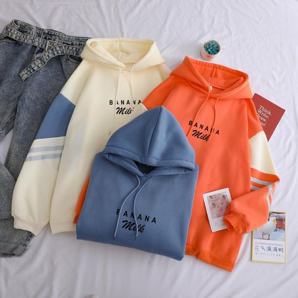 women's hoodies & sweatshirts banana milk letter printed fashion contrast color patchwork winter fleece pullover long sleeve loose hara, Black
women's hoodies & sweatshirts banana milk letter printed fashion contrast color patchwork winter fleece pullover long sleeve loose hara, Black
