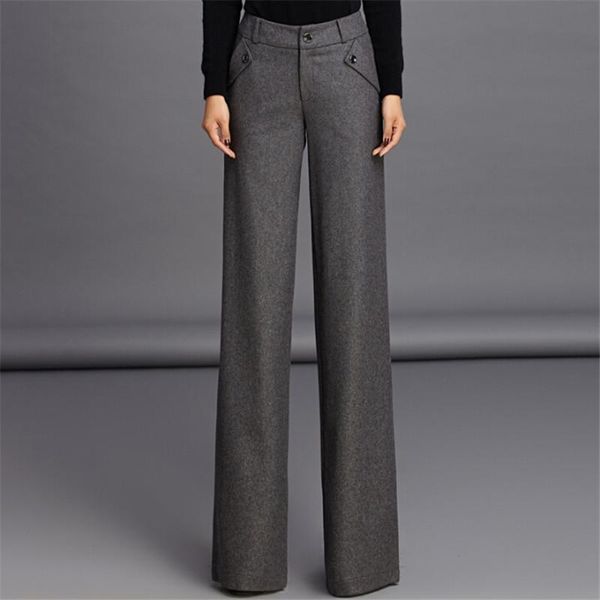 women's pants & capris wool trousers women plus size straight for office lady fashion mid waist thicken female wide leg pant high qulit, Black;white
women's pants & capris wool trousers women plus size straight for office lady fashion mid waist thicken female wide leg pant high qulit, Black;white