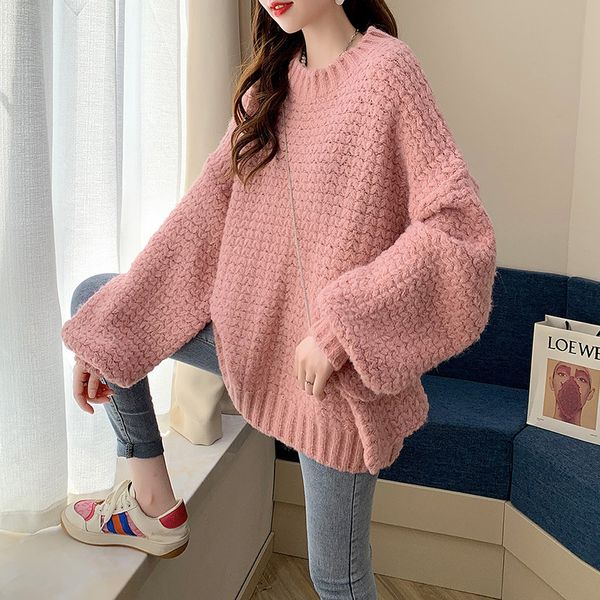 lazy wd women's loose pullover autumn and wter, wear the new sweater coat with beautiful coarse wool in 2021, White;black
lazy wd women's loose pullover autumn and wter, wear the new sweater coat with beautiful coarse wool in 2021, White;black
