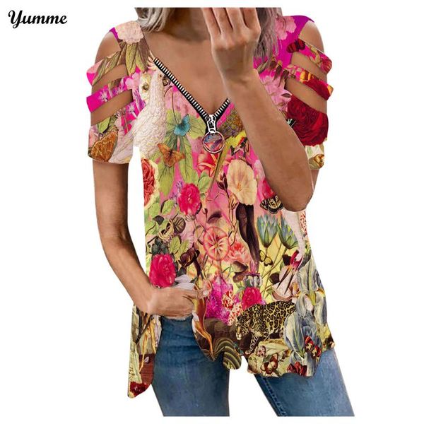 women's t-shirt 2021 summer fashion print floral v-neck zipper tshirt hollow pullover casual loose oversize ladies tee shirt, White
women's t-shirt 2021 summer fashion print floral v-neck zipper tshirt hollow pullover casual loose oversize ladies tee shirt, White