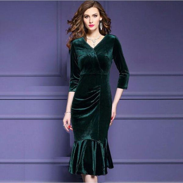 casual dresses 2021 v-neck dress gold velvet ladies winter autumn women slim velours, Black;gray
casual dresses 2021 v-neck dress gold velvet ladies winter autumn women slim velours, Black;gray