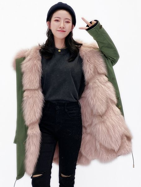 lavish pink raccoon fur trim mukla furs brand pink fox legs fur mid long army green jackets ykk zipper women snow parkas, Black
lavish pink raccoon fur trim mukla furs brand pink fox legs fur mid long army green jackets ykk zipper women snow parkas, Black