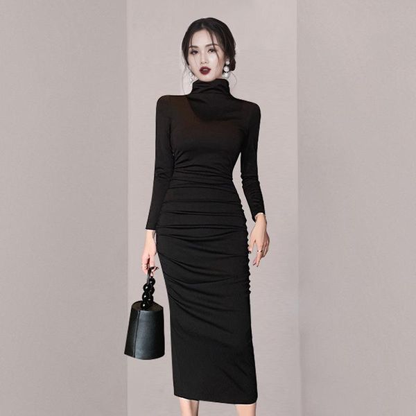 casual dresses lucyever 2021 autumn winter full sleeve bottom dress womens turtleneck slim pleated woman korean style mid-calf, Black;gray
casual dresses lucyever 2021 autumn winter full sleeve bottom dress womens turtleneck slim pleated woman korean style mid-calf, Black;gray