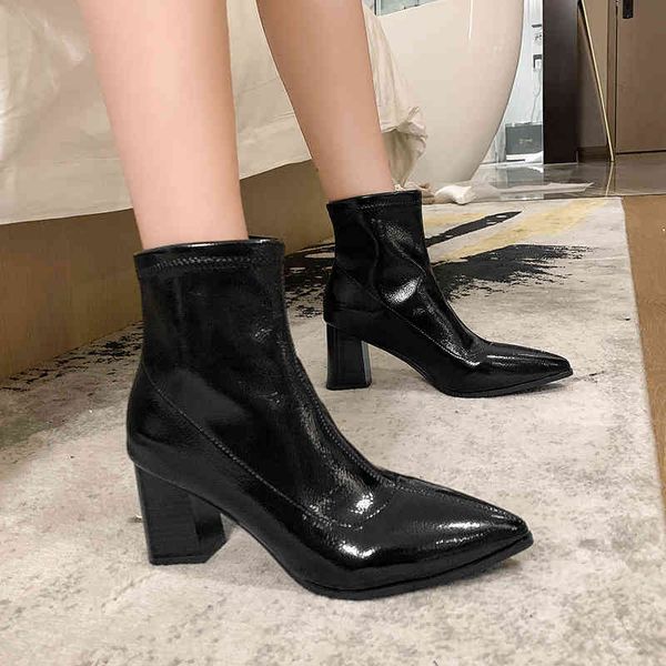 boots winter women's shoes leather ankle boots solid fashion platform high heels poted toe slither short 6z0w, Black
boots winter women's shoes leather ankle boots solid fashion platform high heels poted toe slither short 6z0w, Black