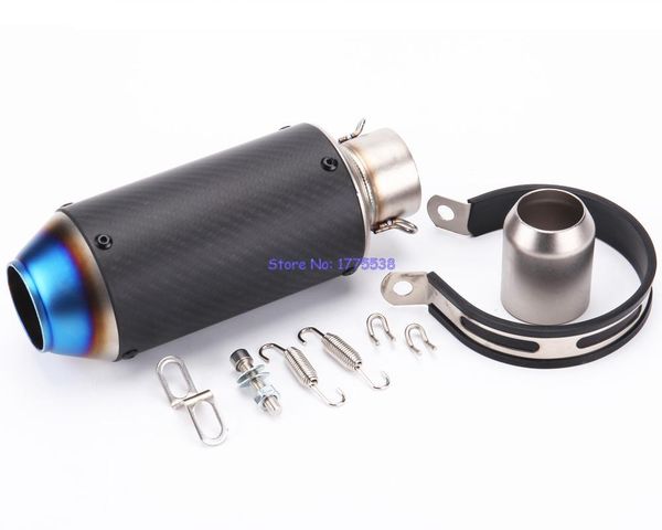 motorcycle exhaust system universal l: 235mm id: 51mm muffler pipe carbon fiber motorbike escape with blue tip
motorcycle exhaust system universal l: 235mm id: 51mm muffler pipe carbon fiber motorbike escape with blue tip