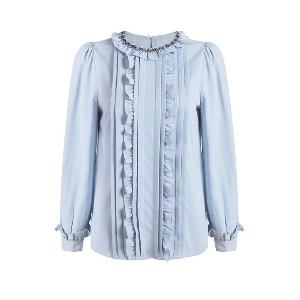 women's blouses & shirts design brand luxury long sleeve blouse chiffion ruffles fashion elegant beading shirt women office ladies clot, White
women's blouses & shirts design brand luxury long sleeve blouse chiffion ruffles fashion elegant beading shirt women office ladies clot, White