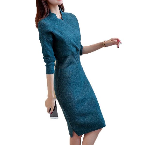 casual dresses women dress fashion knit pullover sweater mid-long v-neck long sleeve kniting autumn winter base elegant vestidos, Black;gray
casual dresses women dress fashion knit pullover sweater mid-long v-neck long sleeve kniting autumn winter base elegant vestidos, Black;gray