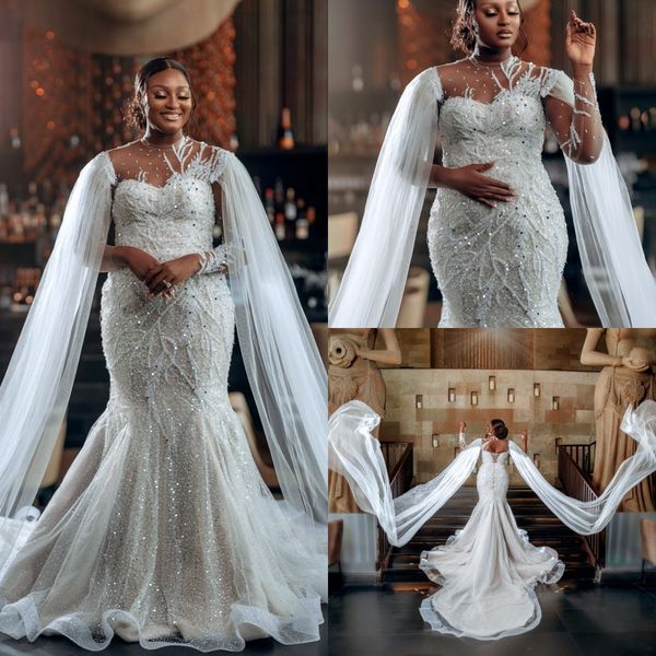 plus size mermaid wedding dresses bridal gowns with wrap lace appliqued beaded high neck long sleeve vestido de noiva, White
plus size mermaid wedding dresses bridal gowns with wrap lace appliqued beaded high neck long sleeve vestido de noiva, White