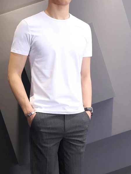 230g cotton t-shirt men's round neck half sleeve solid color loose trend bottom coat, White;black
230g cotton t-shirt men's round neck half sleeve solid color loose trend bottom coat, White;black