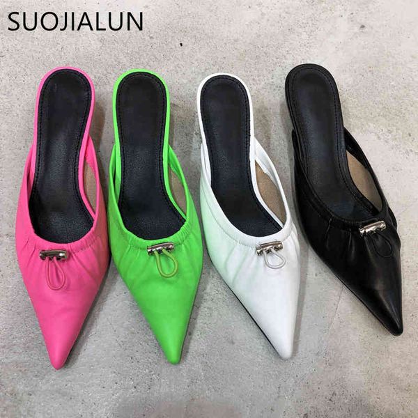 suojialun 2021 spring women slipper shoes fashion brand pleated slip on mules pointed toe sandal leisure low heel slides c0407, Black
suojialun 2021 spring women slipper shoes fashion brand pleated slip on mules pointed toe sandal leisure low heel slides c0407, Black