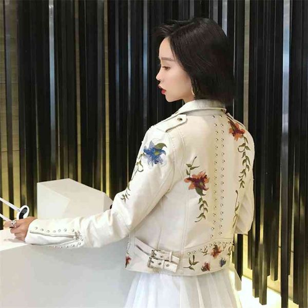 autumn embroidered faux pu leather jacket women fashion locomotive slim short design coat 210430, Black
autumn embroidered faux pu leather jacket women fashion locomotive slim short design coat 210430, Black