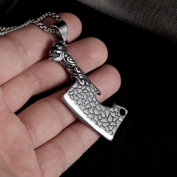 pendant necklaces vintage mens knife necklace cool stainless steel skull corkscrew male long box chain punk hip hop jewelry, Silver
pendant necklaces vintage mens knife necklace cool stainless steel skull corkscrew male long box chain punk hip hop jewelry, Silver