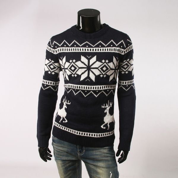 fashion sweater autumn and winter men's round neck deer slim fitting pullover coat, White;black
fashion sweater autumn and winter men's round neck deer slim fitting pullover coat, White;black