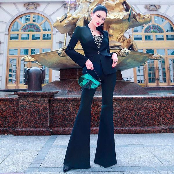 women's two piece pants 2021 spring autumn women pieces set lady long sleeve deep v-neck blazer coat blouse long flare trousers sui, White
women's two piece pants 2021 spring autumn women pieces set lady long sleeve deep v-neck blazer coat blouse long flare trousers sui, White