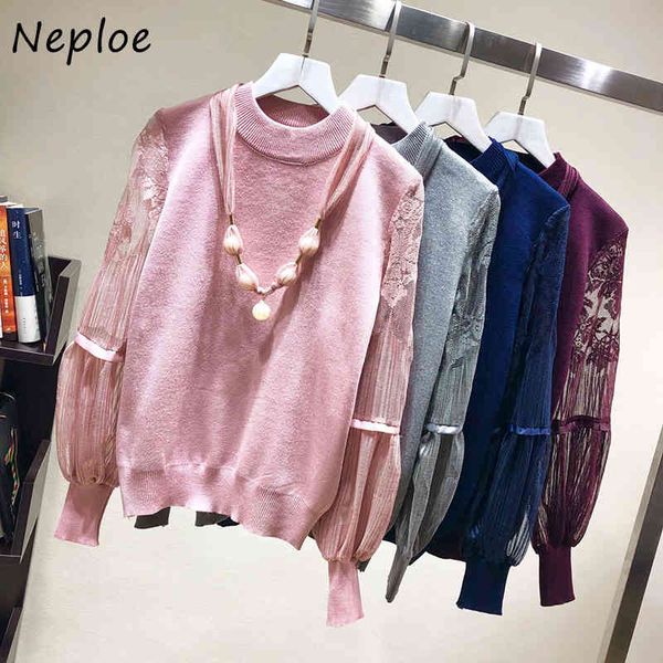 vintage lace patchwork lantern sleeve sweaters women autumn winter knitted pullovers o-neck solid color femme 210430, White;black
vintage lace patchwork lantern sleeve sweaters women autumn winter knitted pullovers o-neck solid color femme 210430, White;black