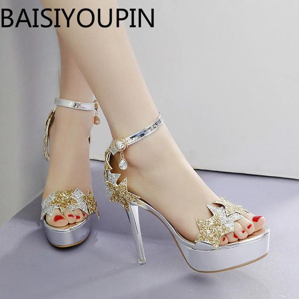 summer women nightclub 12cm high heel shoes woman paltform stars sequins fish mouth sandals thin buckle party, Black
summer women nightclub 12cm high heel shoes woman paltform stars sequins fish mouth sandals thin buckle party, Black