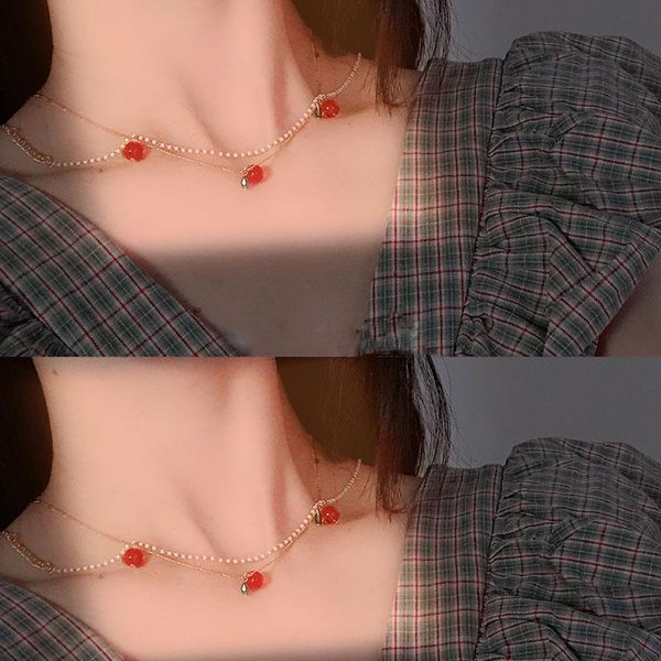vintage transparent resin cherry necklace thin chain beads double acrylic metal clavicle for women sweet chains, Silver
vintage transparent resin cherry necklace thin chain beads double acrylic metal clavicle for women sweet chains, Silver