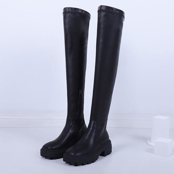 boots stretch chunky heels over the knee pu flatform shoes round toe side zipper mujer botas flat for women, Black
boots stretch chunky heels over the knee pu flatform shoes round toe side zipper mujer botas flat for women, Black