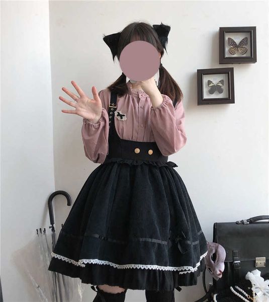 skirts vintage corduroy high waisted skirt women harajuku lolita kawaii stitch lace bow cosplay fashion gothic female suspender gj, Black
skirts vintage corduroy high waisted skirt women harajuku lolita kawaii stitch lace bow cosplay fashion gothic female suspender gj, Black