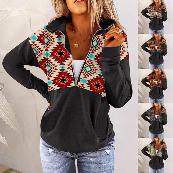 women's hoodies & sweatshirts vintage print patchwork sweatshirt female casual zipper down collar pullover with pocket women retro lon, Black
women's hoodies & sweatshirts vintage print patchwork sweatshirt female casual zipper down collar pullover with pocket women retro lon, Black