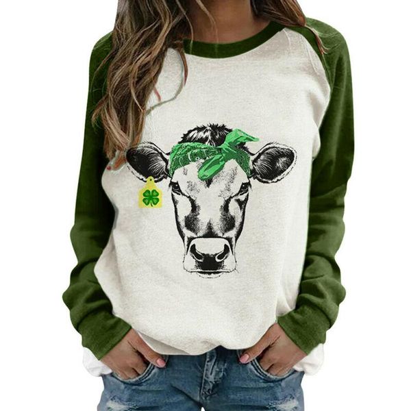 women's t-shirt women animal print crew neck long sleeve ladies casual baggy sweatshirt, White
women's t-shirt women animal print crew neck long sleeve ladies casual baggy sweatshirt, White