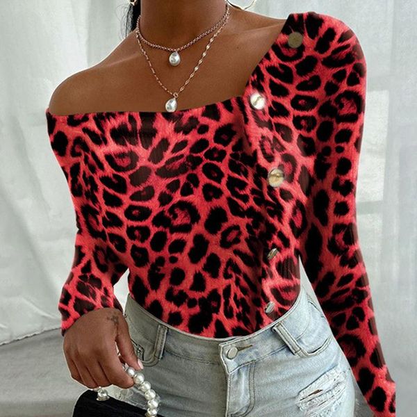women's blouses & shirts casual women button out shoulder o-neck slim female lelgant leopard printed long sleeve lady shirt, White
women's blouses & shirts casual women button out shoulder o-neck slim female lelgant leopard printed long sleeve lady shirt, White