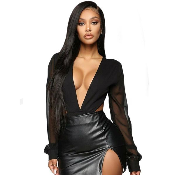 body mechanics clothing women ladies romper bodysuits jumpsuits clubwear sheer mesh long sleeve deep v-neck hollow leotard blouse s, Black
body mechanics clothing women ladies romper bodysuits jumpsuits clubwear sheer mesh long sleeve deep v-neck hollow leotard blouse s, Black