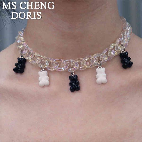 necklaces pendants statement acrylic chain multicolor transparent bear necklace bohemian summer cute candy color resin gummy collar, Silver
necklaces pendants statement acrylic chain multicolor transparent bear necklace bohemian summer cute candy color resin gummy collar, Silver
