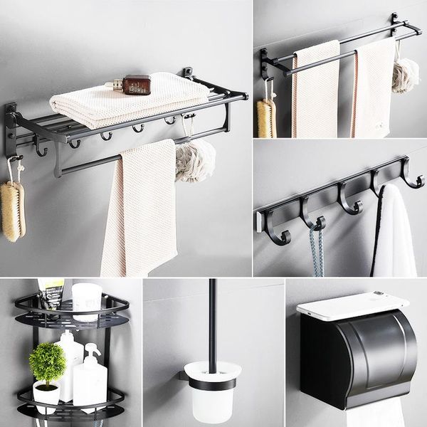 bathroom hardware set wall-mounted space aluminum black towel rack bath shelf of perforation jyhy-3005 accessory
bathroom hardware set wall-mounted space aluminum black towel rack bath shelf of perforation jyhy-3005 accessory