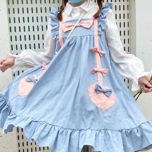 casual dresses japanese summer sweet lolita style dress sleeveless cute ruffles mori girl square collar kawaii bow splice strap, Black;gray
casual dresses japanese summer sweet lolita style dress sleeveless cute ruffles mori girl square collar kawaii bow splice strap, Black;gray