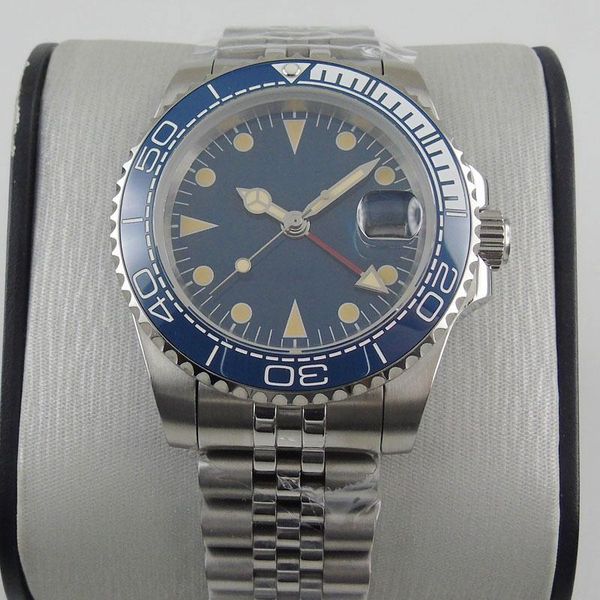 wristwatches 40mm sterile dial sapphire glass gmt date 21 jewels mingzhu 3804 clear back ceramic bezel automatic men's wristwatch, Slivery;brown
wristwatches 40mm sterile dial sapphire glass gmt date 21 jewels mingzhu 3804 clear back ceramic bezel automatic men's wristwatch, Slivery;brown