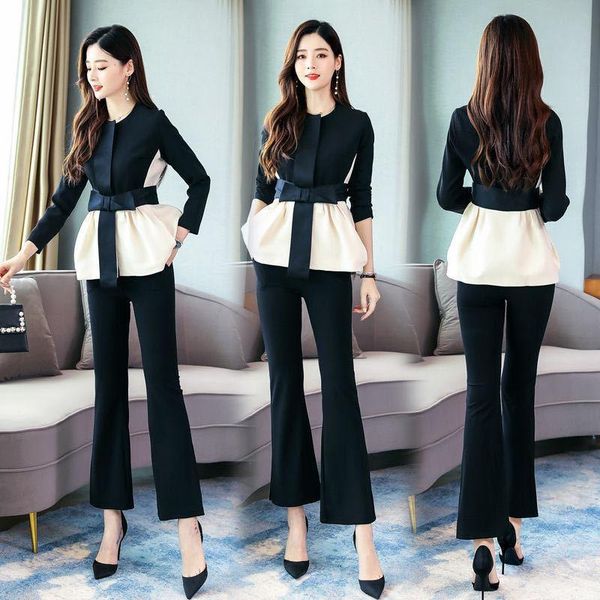 autumn single breasted fashion womens pants office 2 piece set slim elegant blouse bow tie shirt amp high wasit, White
autumn single breasted fashion womens pants office 2 piece set slim elegant blouse bow tie shirt amp high wasit, White