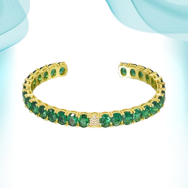 women's wrist bangle brightly colored green stone gold-plated opening adjustable bracelets on hand trendy style luxury jewelry accessor, Black
women's wrist bangle brightly colored green stone gold-plated opening adjustable bracelets on hand trendy style luxury jewelry accessor, Black