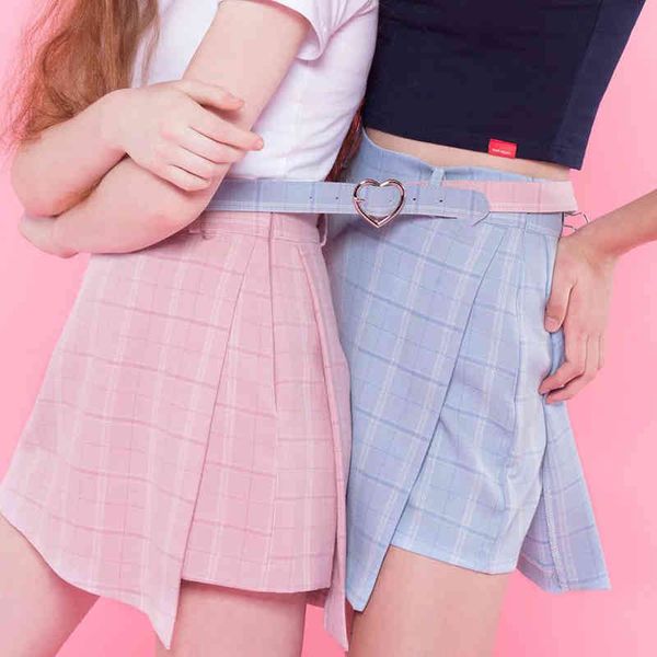 women's summer high waist fashion sweet sashes women skirt slim shorts skirts casual zipper plaid pink blue preppy style, White;black
women's summer high waist fashion sweet sashes women skirt slim shorts skirts casual zipper plaid pink blue preppy style, White;black