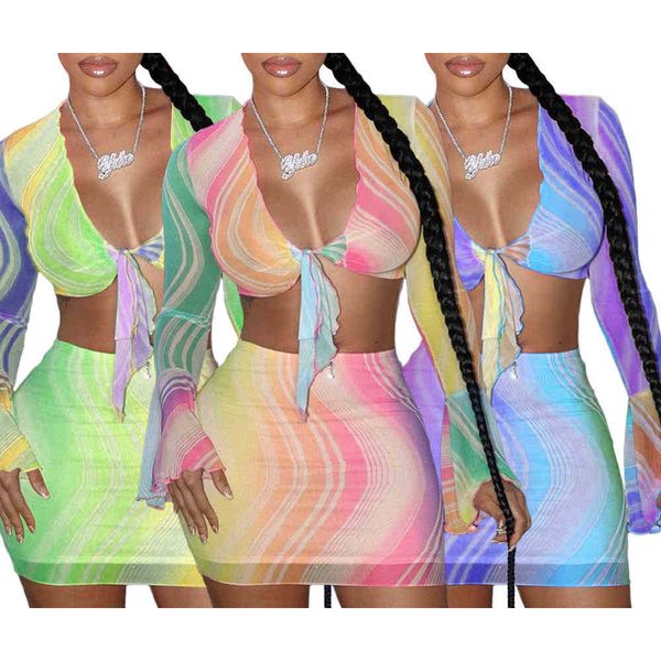 2022 summer womens long sleeve mesh printed lace-up t-shirt bodycon mini skirts two piece dress fashion streetwear nightclub outfits, White
2022 summer womens long sleeve mesh printed lace-up t-shirt bodycon mini skirts two piece dress fashion streetwear nightclub outfits, White