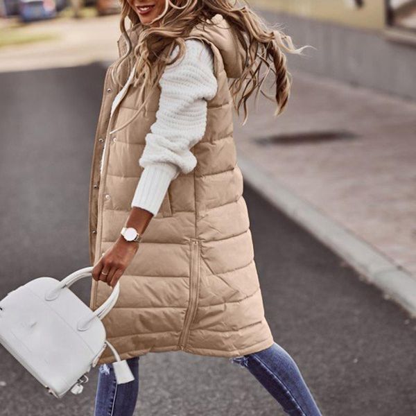 women's vests long quilted vest down jacket winter warm parkas hooded sleeveless pockets coat fashion elegant female #, Black;white
women's vests long quilted vest down jacket winter warm parkas hooded sleeveless pockets coat fashion elegant female #, Black;white